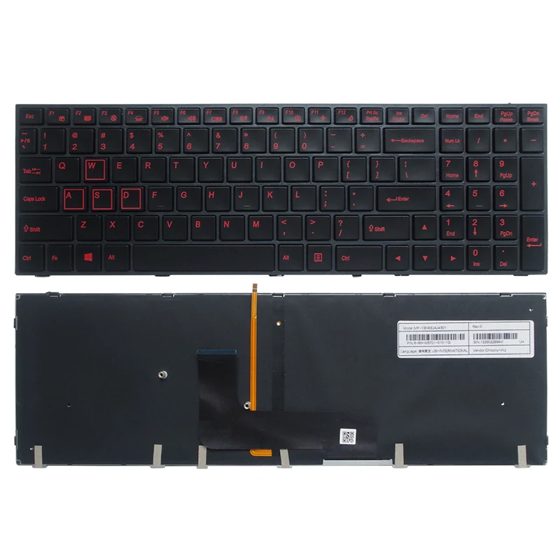 

US backlit laptop keyboard for Clevo N150SD N151SD N155SD N170SD Gaming Black Laptop Keyboard US English Backlit