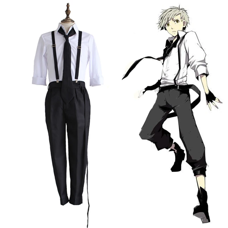 

Bungo Stray Dogs Atsushi Nakajima Cosplay Costumes Wig Anime Outfits Uniform Unisex Halloween Carnival Clothes Suit