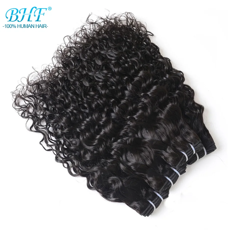 BHF Brazilian Water Wave Bundles Human Hair Double Weft Curly Hair Weave 100G Sew In Natural Remy Human Hair Extension