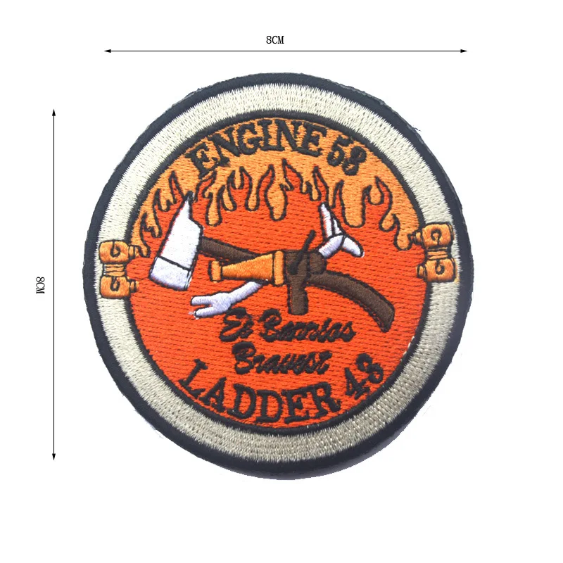 SPECIAL FORCES RED WINGS LONE ENGINE 58 LADDER 48 Firefighter Fire Department Fireman Military  BADGE Patch Applique