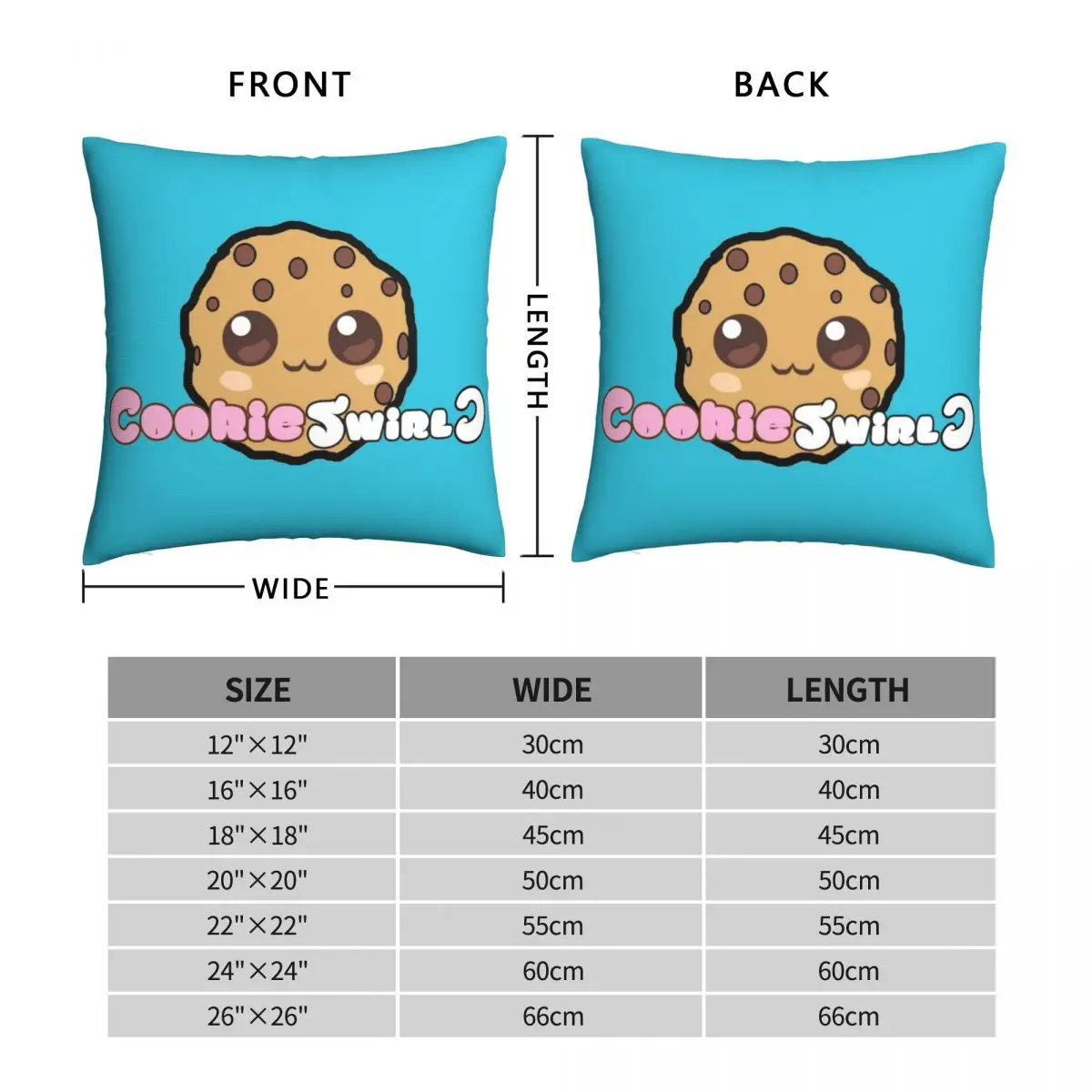 Official CookieSwirlC Merch Square Pillowcase Polyester Linen Velvet Zip Decor Sofa Cushion Cover