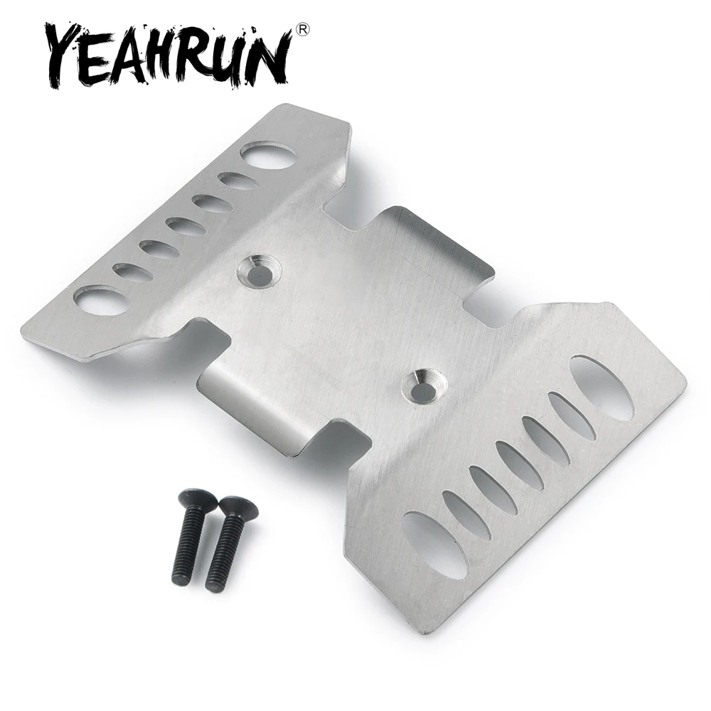 YEAHRUN  Stainless Steel Chassis Armor Protection Skid Plate for Axial SCX10 III Early Bronco Wrangler Gladiator 1/10 RC Car