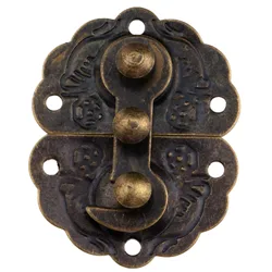 1pc Antique Bronze Box Latch Hasp Furniture Hardware Decorative Latch Wooden Jewelry Box Hasp Pad Chest Lock