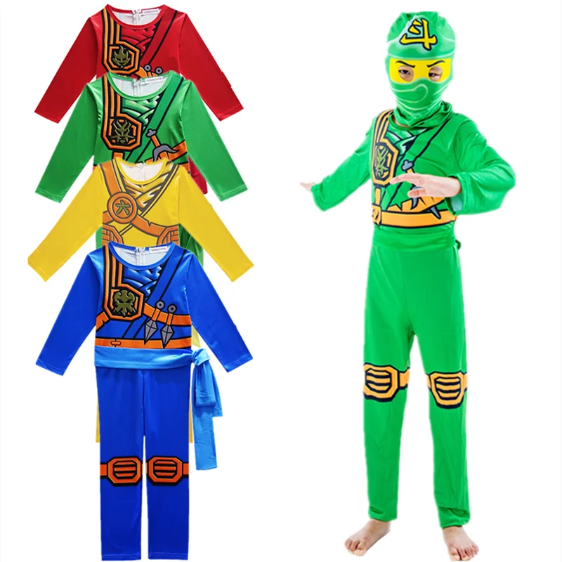 Leg Kids Ninja Cosplay Costume 3 Jumpsuit Set Halloween and Christmas Party Costume Street Costume Ninja