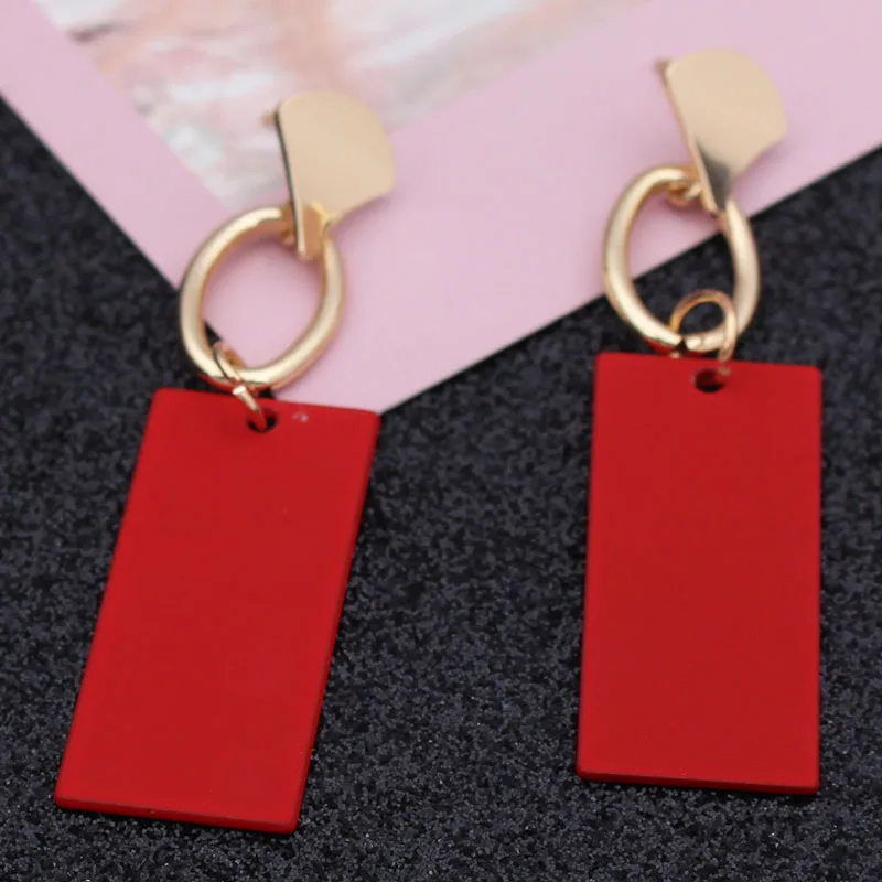 2023 neue Rote Hängende Ohrringe für Frauen Lange Blume Herz Anhänger Baumeln Ohrringe Unregelmäßige Geometrie Element Ohr Schmuck – Detail 30