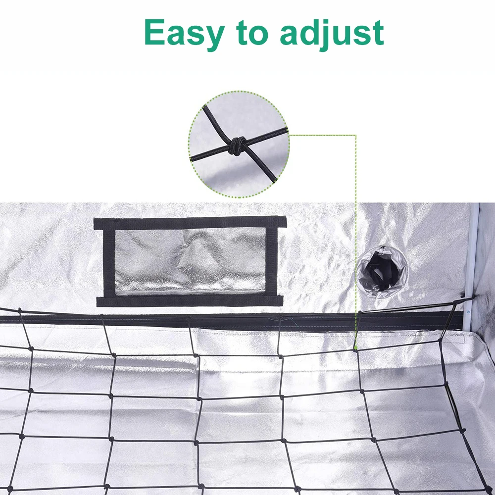 BEYLSION Grow Tent Trellis Net Growbox Elastic Rubber Garden Trellis Net  for Indoor Vegetable Climbing Vine Plants Garden Plant