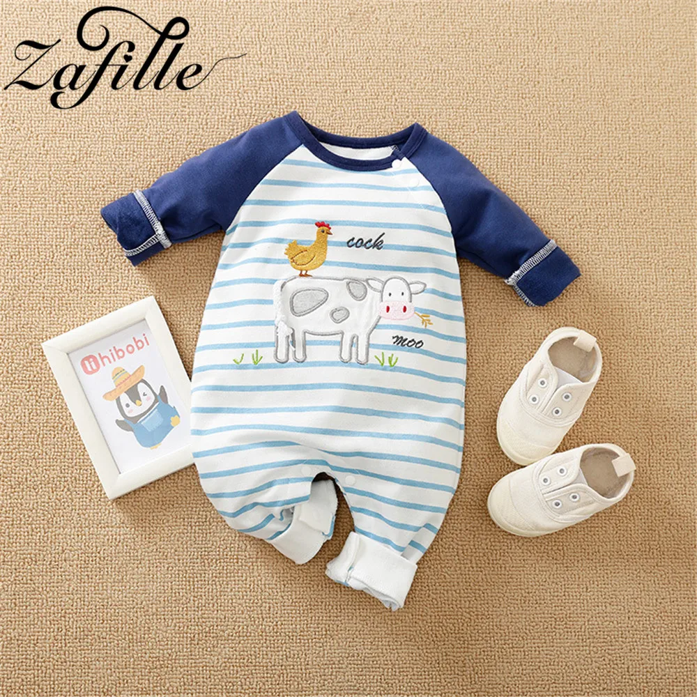 ZAFILLE Cartoon Baby Boy Clothes Animals Printed Cute Winter Overalls For Newborns Kids Boys Clothing Cute Panda Infant Jumpsuit