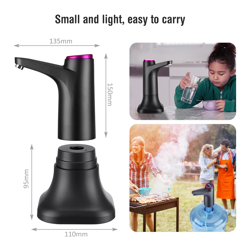 Water Bottle Pump USB Charging Automatic Electric Water Dispenser Pump Bottle Water Pump Auto Switch Drinking Dispenser