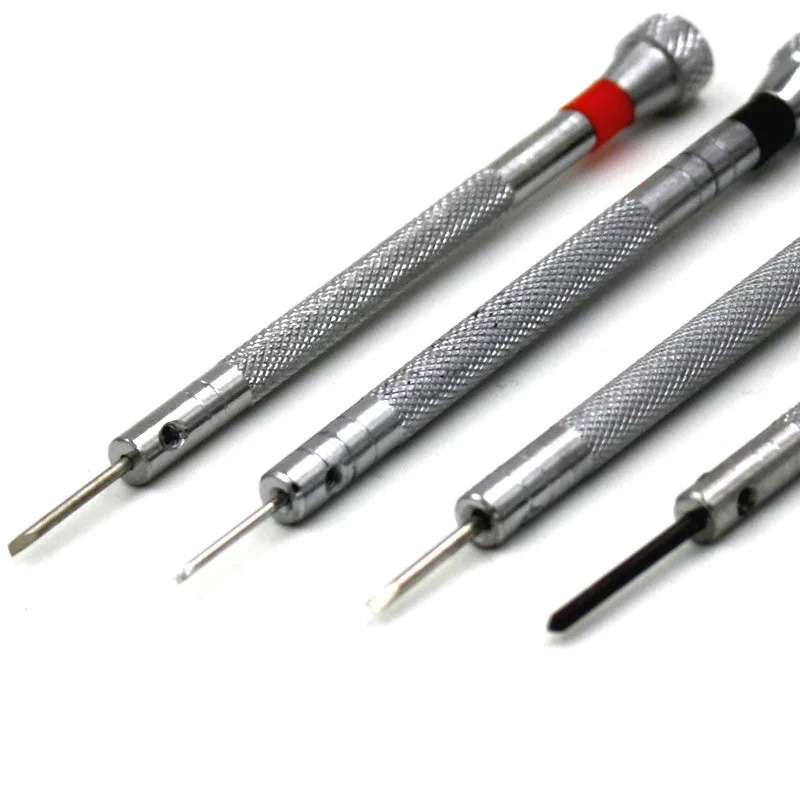 4 Kinds of Portable Screwdriver Tools for Repairing Jewelry Watch Laptop Glasses 1.0/1.2/1.4/1.6mm Slotted Cross Screwdriver