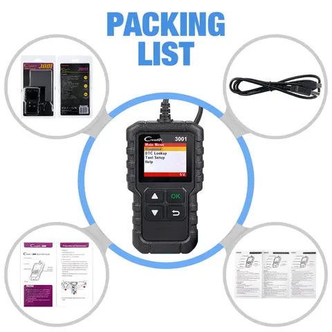 Считыватель кодов LAUNCH X431 Creader 3001 Full OBDII/EOBD, сканер, многоязычный инструмент для диагностики автомобиля CR3001 PK ELM 327 CR319