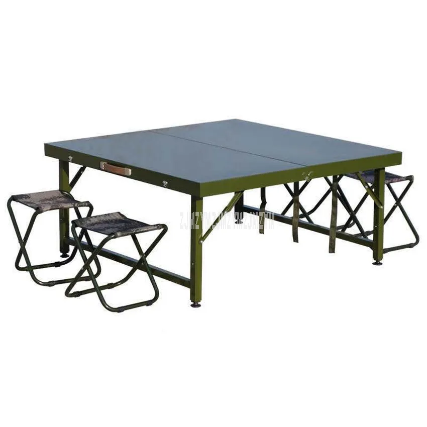 Army Green Field Folding Dining Table Field Portable Foldable Table Military Green Steel Metal Stronger Outdoor Camping Table