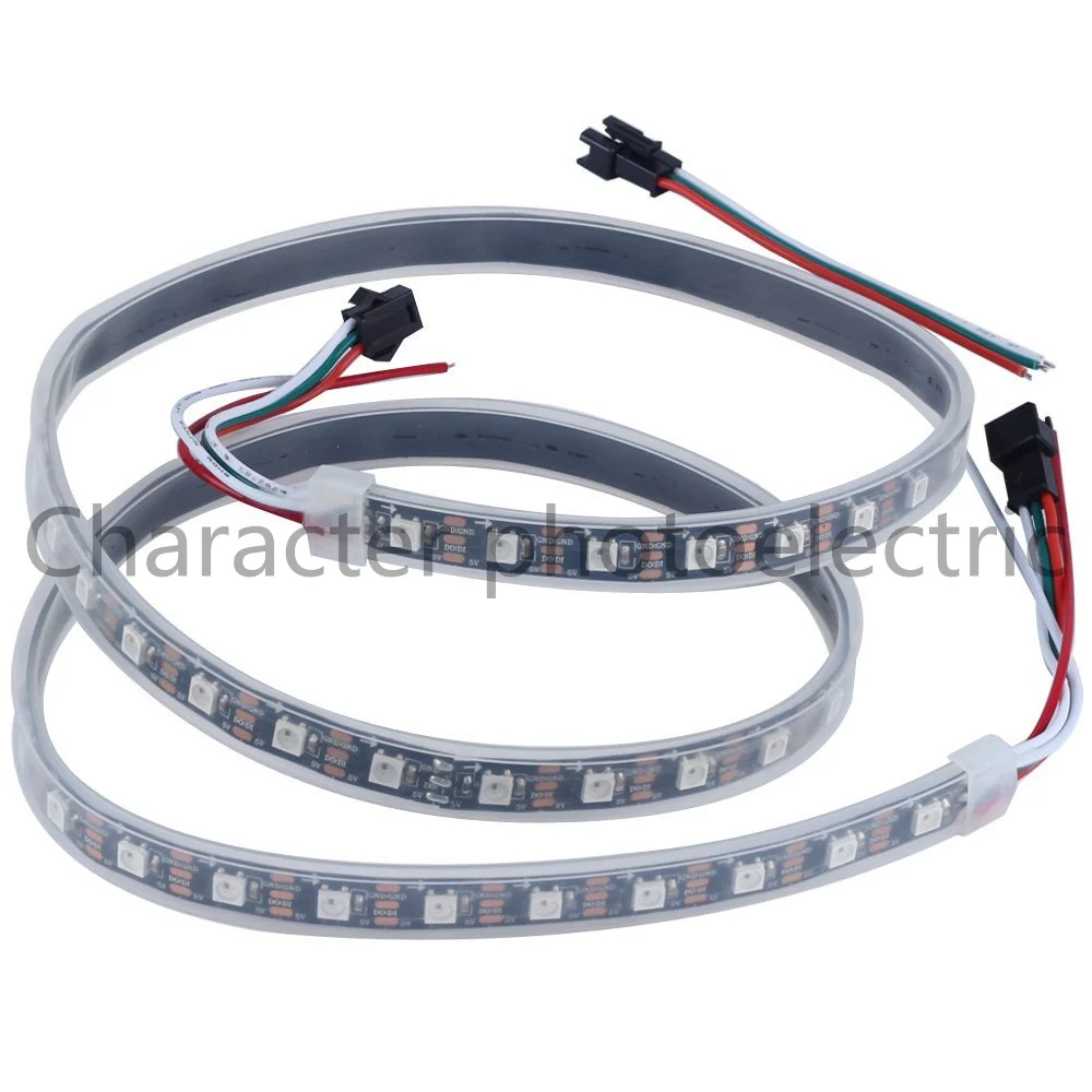 Imagem -03 - Rgb Tira Conduzida 5m 150 300 Leds Individualmente Endereçável Dc12v Branco Preto Pcb 2811 Tira Conduzida Endereçável Digital Ws2811 5050