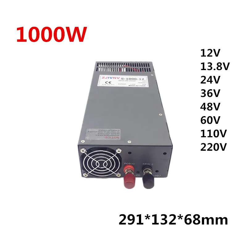 

1000W Switching Power Supply fonte 0-12V 24V 36V 13.8V 48V 60V 110V 220V Transformer AC to DC smps For Cnc Cctv Led Light