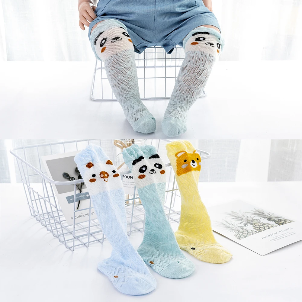 

3Pairs/lot 0-2Y Baby Socks Summer Cotton Animal Bear Kids Stockings Girls Mesh Cute Newborn Socks