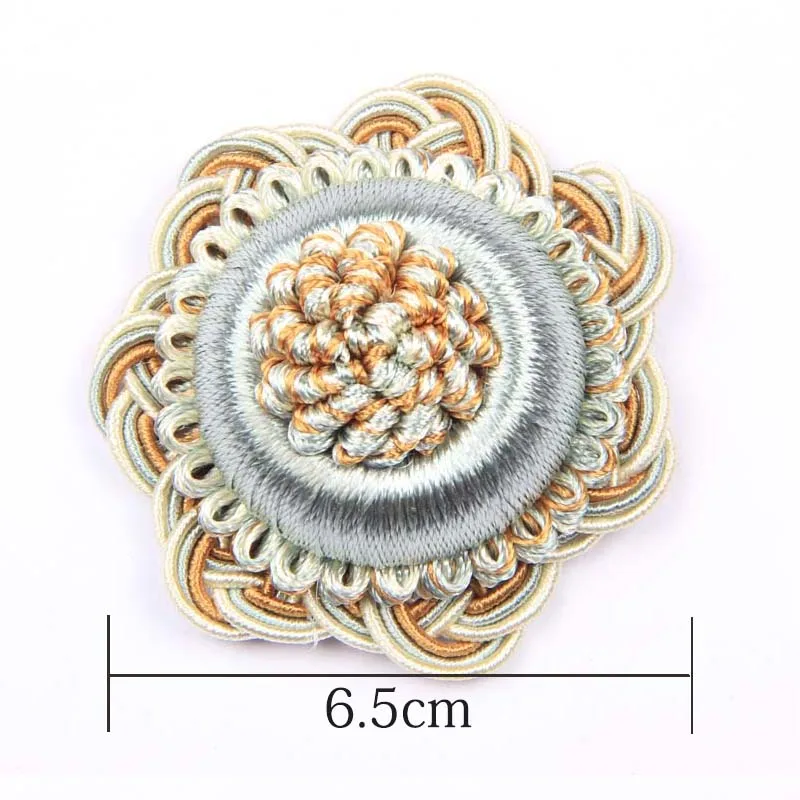 1Pc Curtain Disc Buckle Pin Small Lace Decoration, Curtains Head Seam Tassel Hanging Ball Sewing Decor Rosettes Handmade Decora