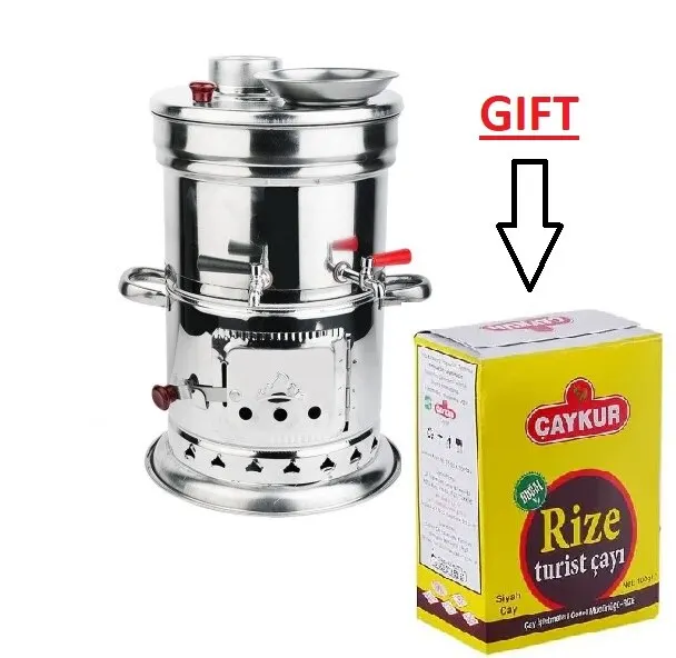 Urn 1 package tea gift wood charcoal stove camp steel samovar tea coffee machine charcoal high quality