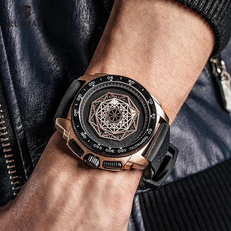 RUIMAS Silicone Quartz Watches Men Top Brand Luxury Army Military Sports Wristwatch for Man Relogios Masculino Clock RN554G