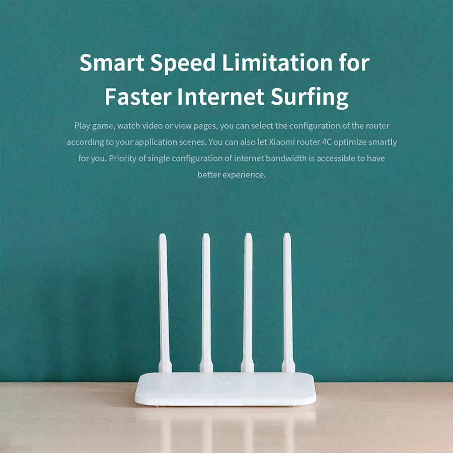 Original Xiaomi Mi WIFI Router 4C 64 RAM 300Mbps 2.4G 802.11 b/g/n 4 Antennas Band Wireless Routers WiFi Repeater APP Control