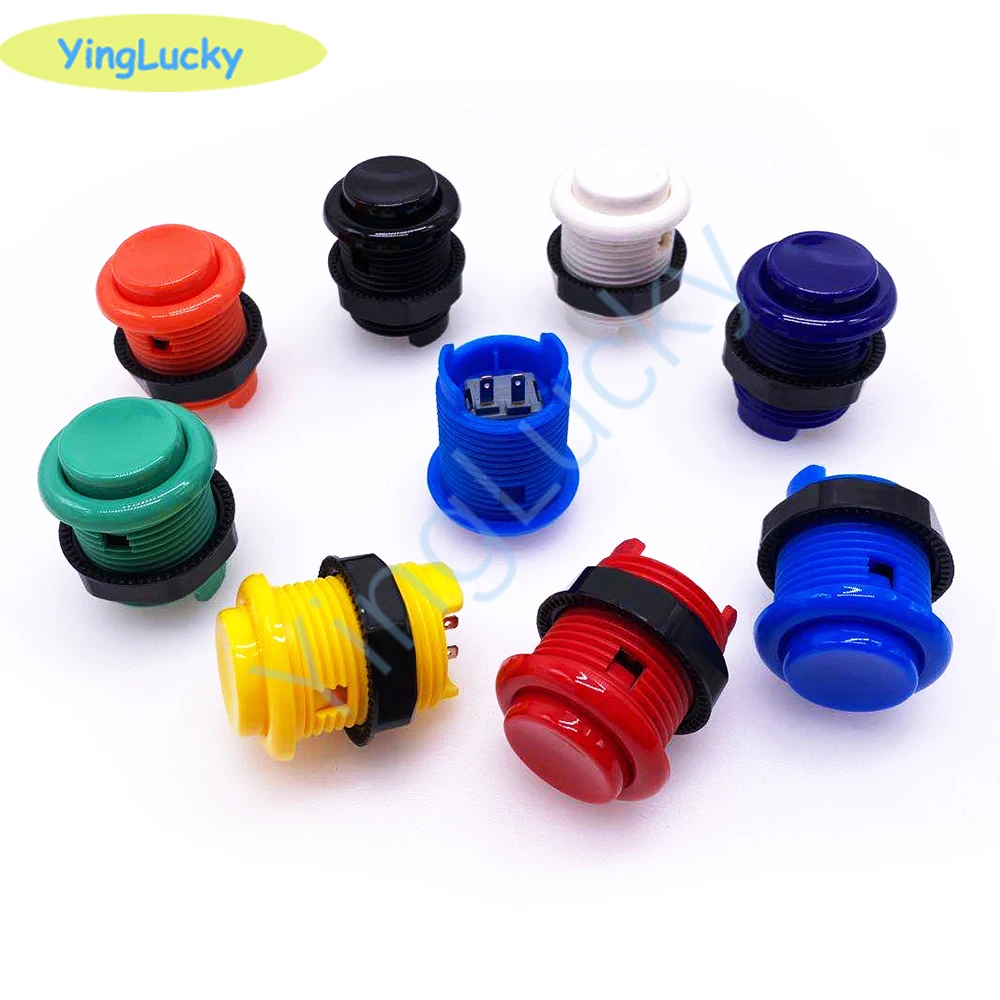 Arcade Button with Round Push Button, Arcade Switch, DIY Joystick Set, PC, PS, 3, XBOX, Game Console, American Style, 30mm