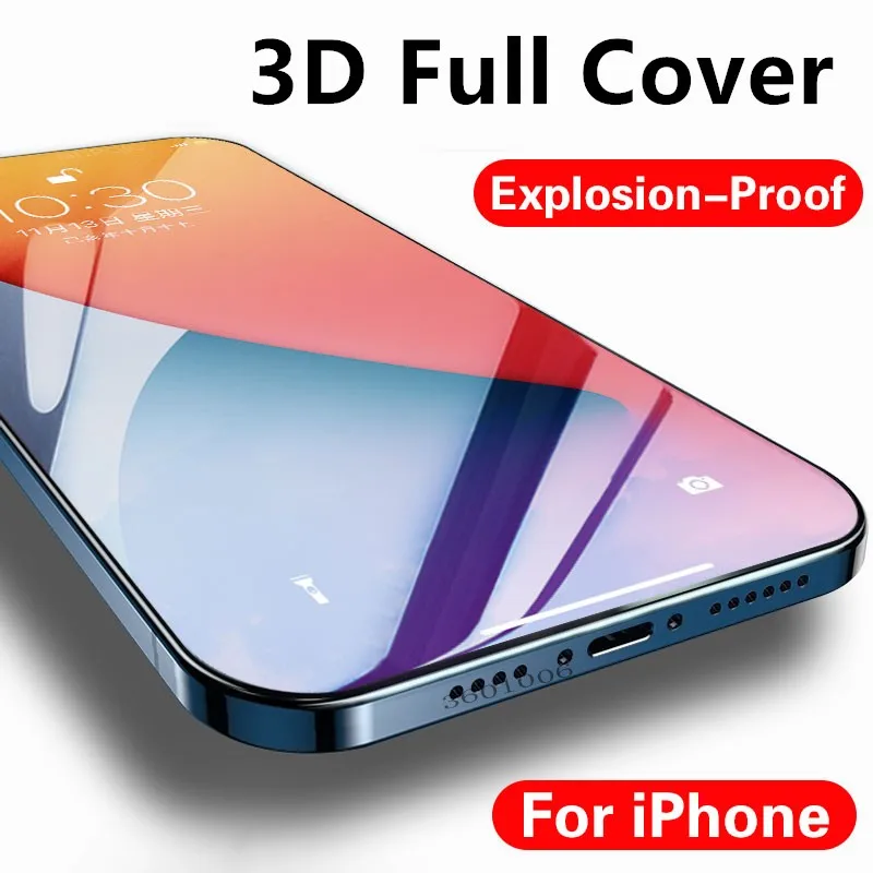 900D Full Cover Protective Glass For iPhone 12 11 Pro Max Xr Tempered Glass For iPhone Xs Max X 7 8 Plus Glass Screen Protector