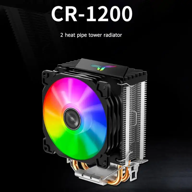 Jonsbo-ventilador térmico cr1200 para cpu, rgb, 3pin 2, torre, iluminação automática, dissipador de calor, para lga 775/1150/am4/am3 +/am3