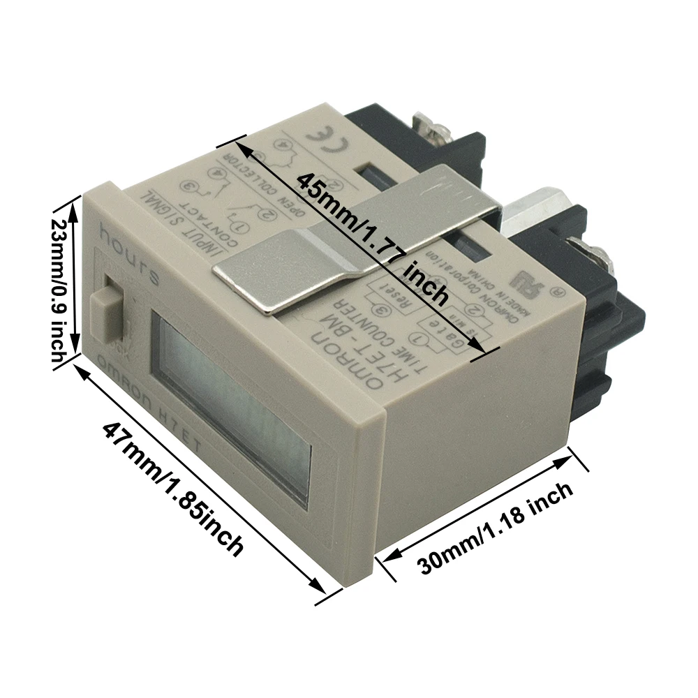 6 Digits Screw Terminal Resettable Digital Accumulator Dispaly Timer Counter H7ET-BM-S  Seconds 0 to 99999h 59min 59S