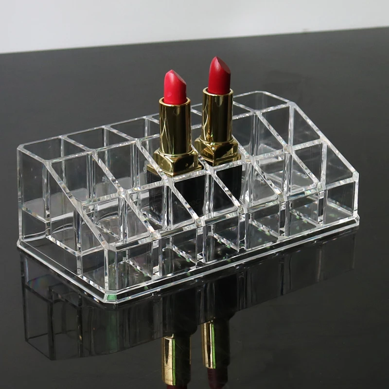 

Acrylic Lip Gloss Holder 18 Slots Lipstick Box Display Stand Sundry Storage Box Cosmetic Makeup Organizer Lipstick Holder