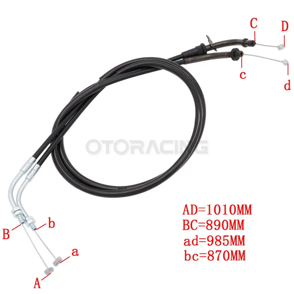 Motorcycle Throttle Cable (1 For Pull and 1 For Push) For Yamaha V- Star DragStar XVS400 XVS650 DS400 DS650 1998-2012