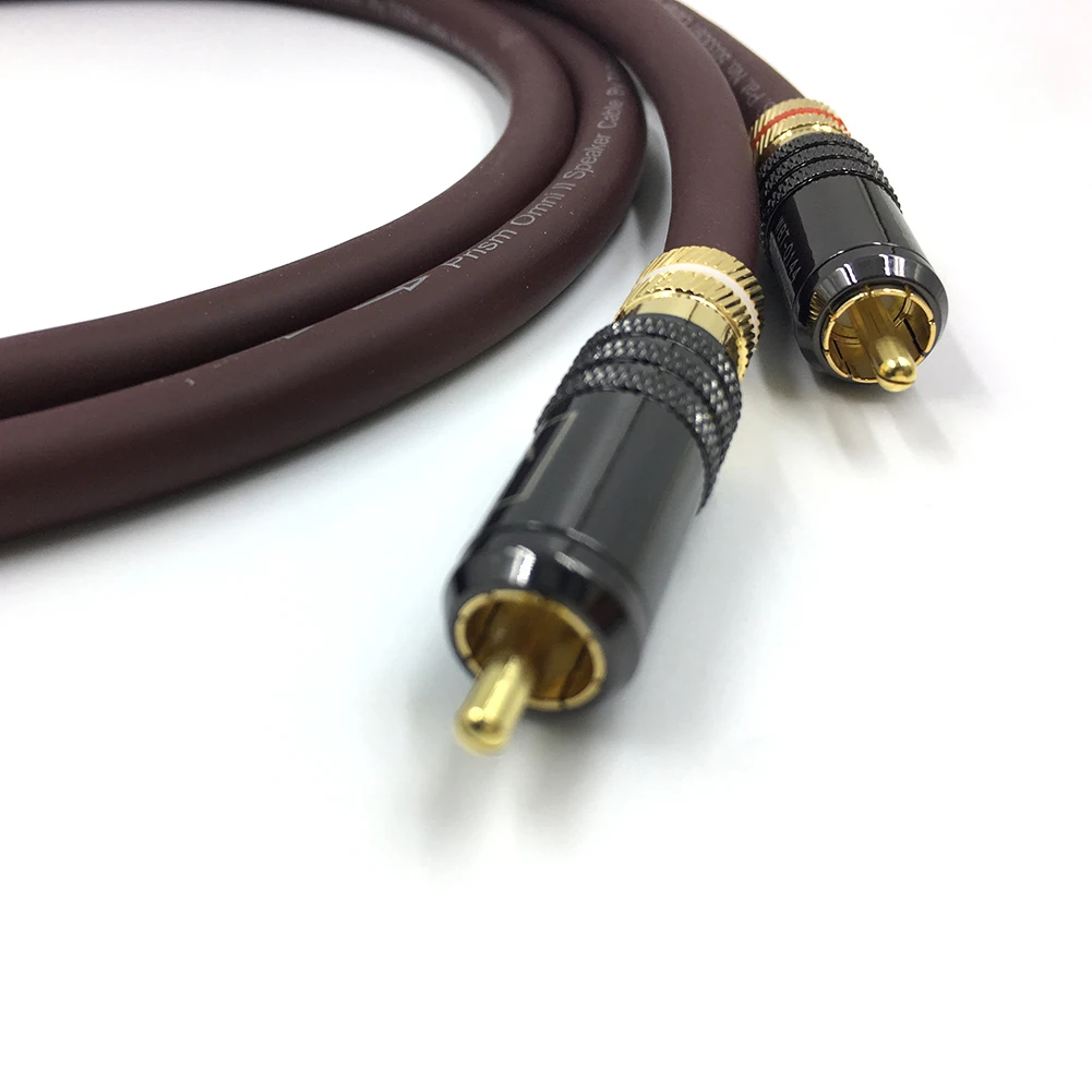 Cabo hifi cardas 2rca, cabo de áudio prateado de cristal único de alta qualidade, linha de sinal rca dupla hifi