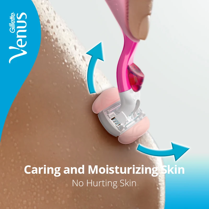 Pisau Cukur Wanita Gillette Venus 3 Lapis Pisau Cukur Pengganti Penghilang Rambut Bilah Sabun Bawaan dengan Teh Putih Beraroma