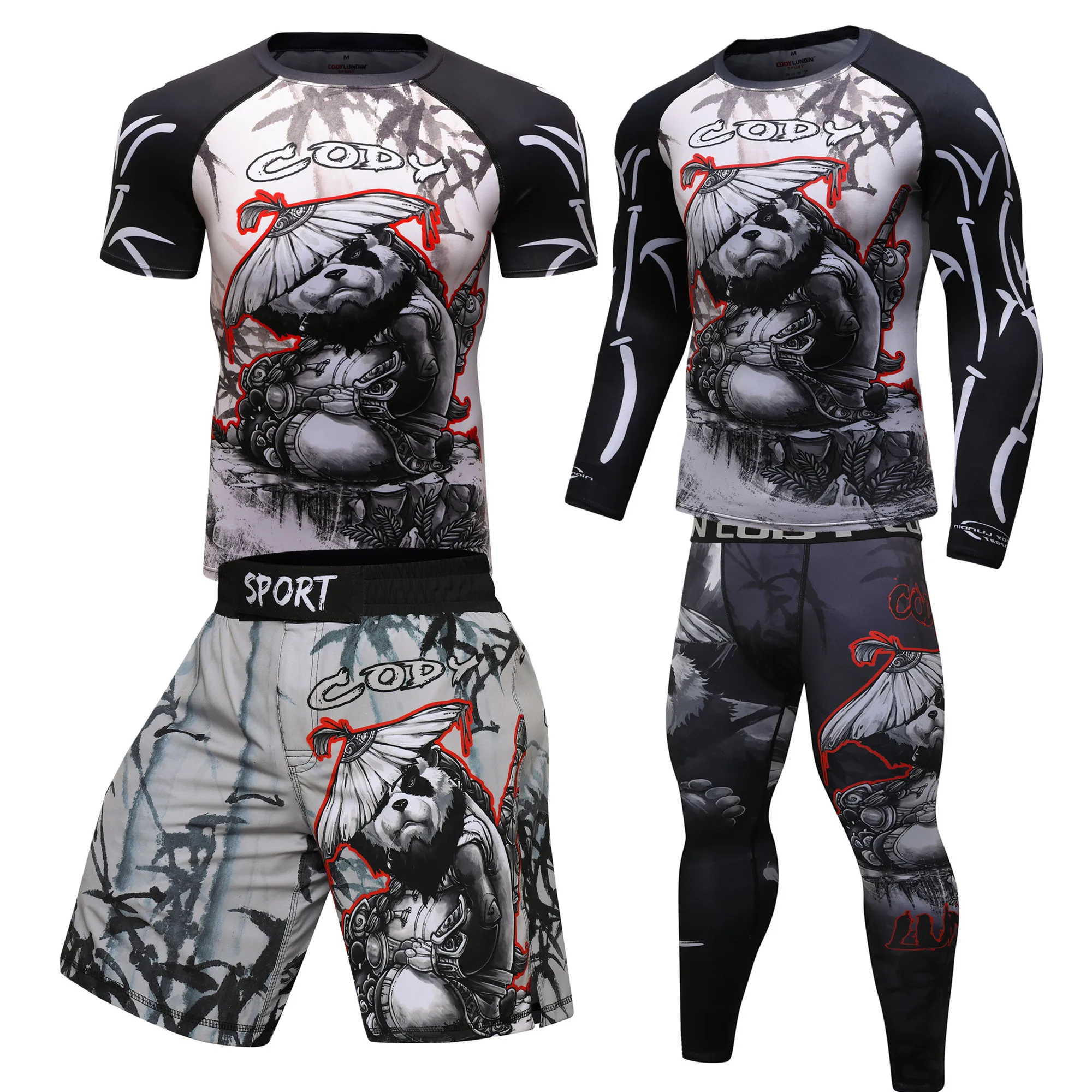 jiu jitsu Rashguard men\'s t-shirts hosen mma shorts bjj Boxeo kickboxing jerseys rash guard Gym Clothing mma Boxing T-shirt set