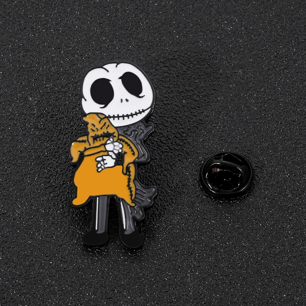 Disney Movie The Nightmare Before Christmas Cute Style Jack Skellington Brooches Halloween Badges Jewelry Pins Accessories