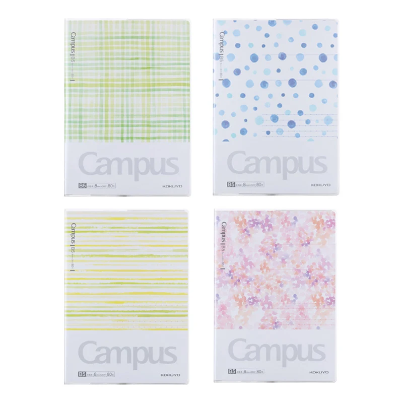 Japan  KOKUYO Notebook Watercolor Whisper Series Campus PVC Cover Waterproof And Stain Proof Line Inner Page A5/B5