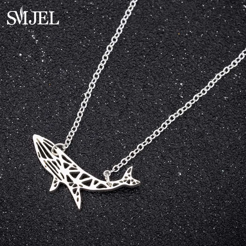 2024 Bohemian Whale Necklaces for Women Cute Origami Ocean Animal Jesus Fish Necklace Jewelry Party Gifts Accessories