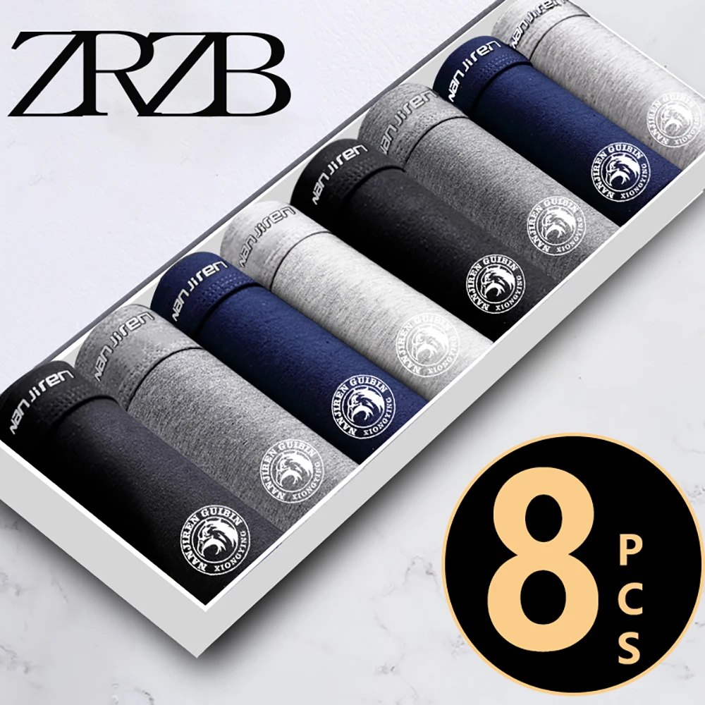 8 stks/partij heren slipje puur katoenen ondergoed boxershorts ademend comfortabel plus size man ondergoed boxershorts lot l-4xl