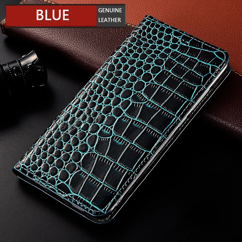 Imagem -06 - Capa de Celular Dobrável de Couro de Crocodilo Capa de Couro Genuíno de Crocodilo para Samsung Galaxy s6 s7 Edge s8 s9 S10 S20 S21 Plus Note 10 20 Pro Ultra com Capa Dobrável