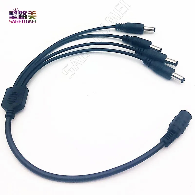 1pcs/lot 1 DC Female To 2/3/4/5/8 Male plug Splitter Adapter Power Connector Cable For CCTV Camera led strip light module tape