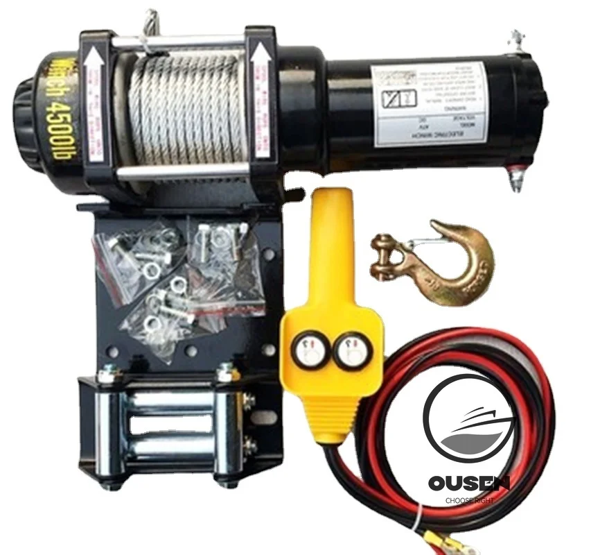 3000lbs 12V 24V  Vehicle Self-rescue Off-road Winch Off-road Vehicle Winch  Electric Winch for Vehicle Crane