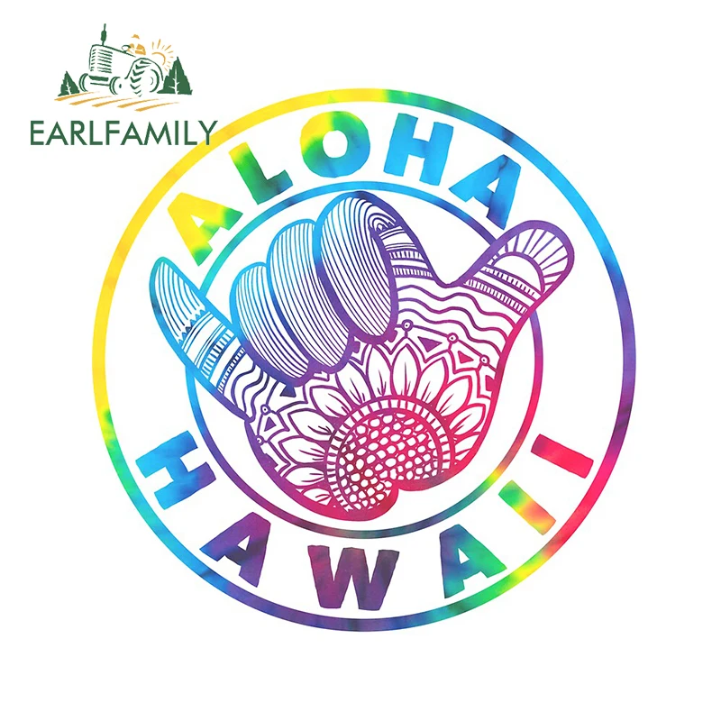 EARLFAMILY 13cm x 12.8cm for Aloha Hawaii Car Truck Decal Bumper Window JDM Accessories Fashion Scratch-proof Car Stickers