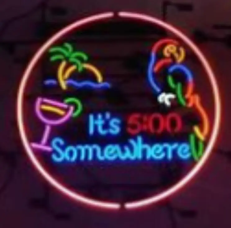 Custom ITS 500 SOMEWHERE Glass Neon Light Sign Beer Bar