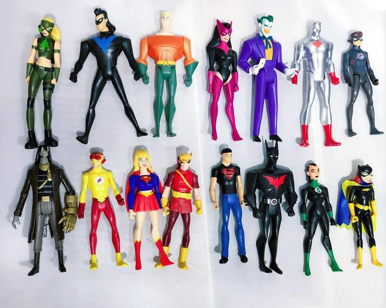 Лот из 15 фигурок DCU Joke-Man Starfire Super-gril Kid TheFlash Atom 4.75
