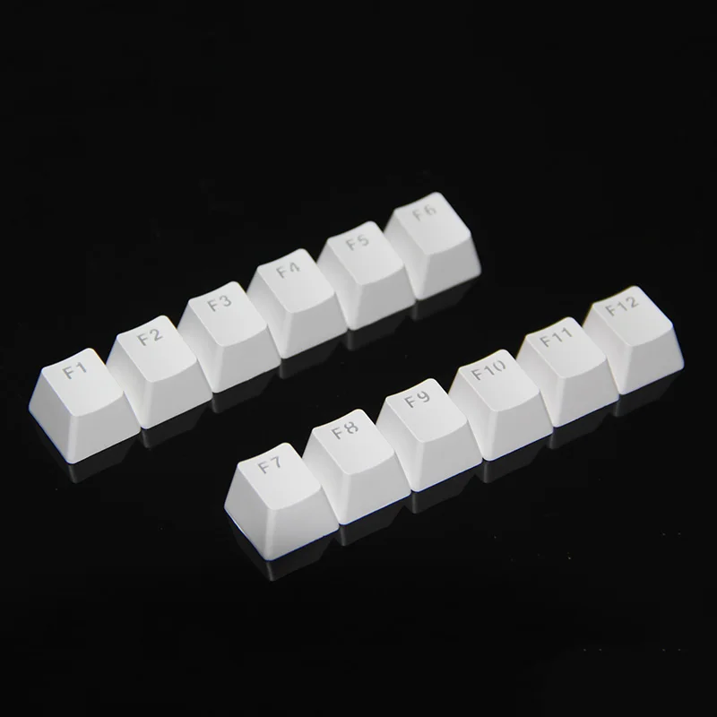 Keycap New For Mechanical Keyboard DIY Keypad Customize Repaire Replacement F1-F12 12pcs/Lot White Black 1U