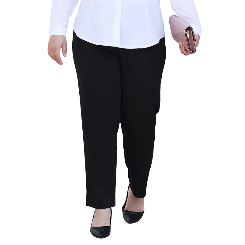 Plus Size spodnie damskie odzieลผ letnia w stylu oversize spodnie z szerokimi nogawkami wysoka talia biurowa pantalony 5XL 7XL darmowa wysyลka