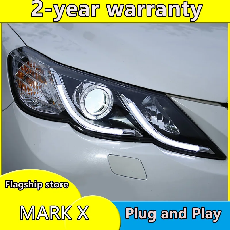 Car Styling for Toyota Reiz led headlights 2010-2013 new Mark X LED Head Lamp signal drl H7 hid Bi-Xenon Lens low beam