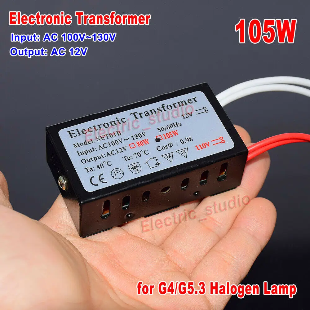 105W  AC 110V to 12V  Electronic Transformer for Halogen Lamp crystal Light Power Supply Module