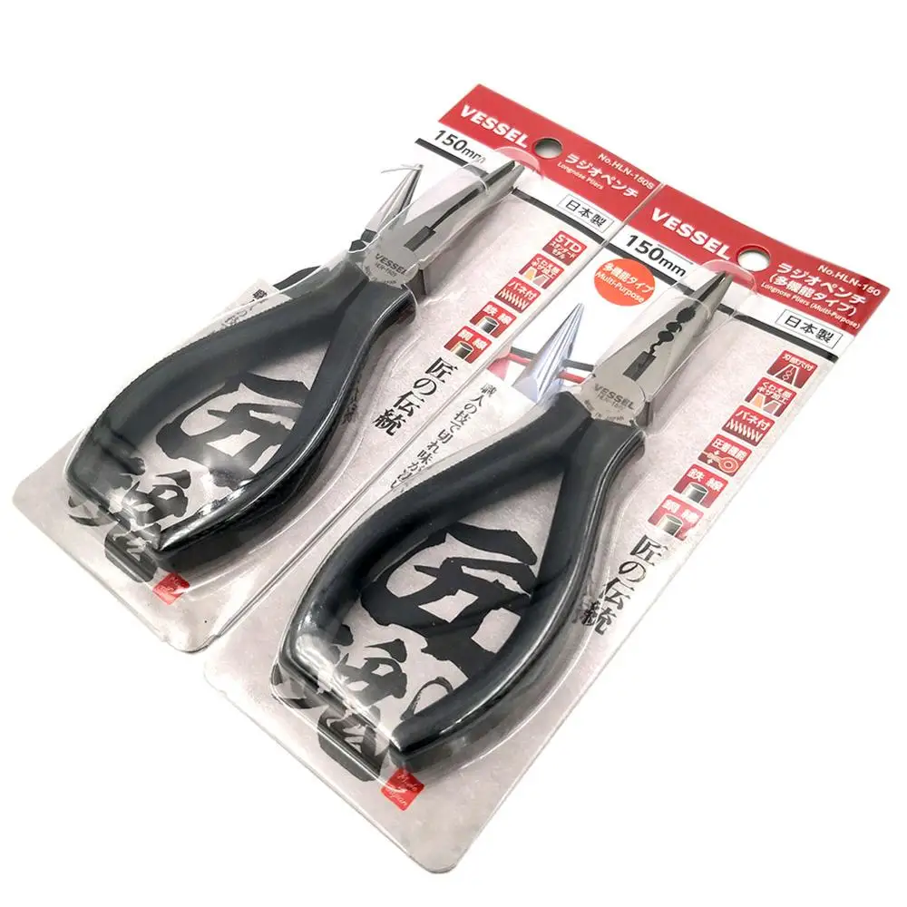 Japan Vessel 6 inch Needle-nose Pliers with Spring Multi-Purpose for Cutting Clamping Bending Stripping