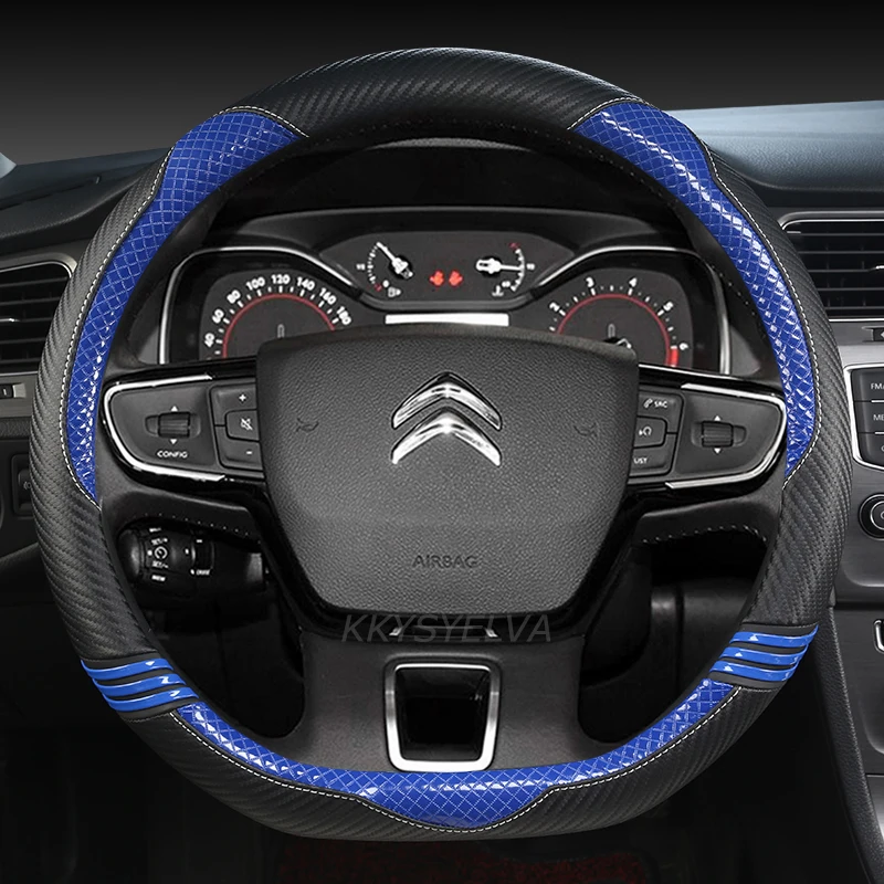 Car Steering Wheel Cover For Citroen C3 II III 2009 - 2021 C3 AIRCROSS 2017 - 2021 Berlingo 3 C4 Picasso 2 D Type Steering Wheel