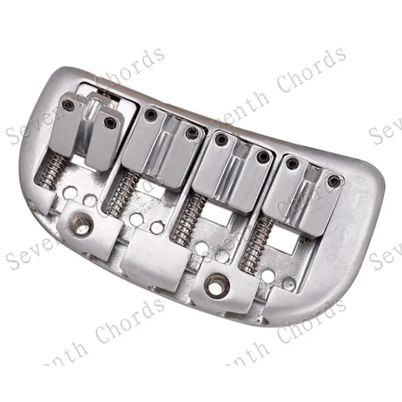 Ein Satz silberne Kurve Grundplatte Doppel kugel 4-saitiger Sattel E-Bass Bridge Gitarre Zubehör Teile Musik instrument – Detail 7