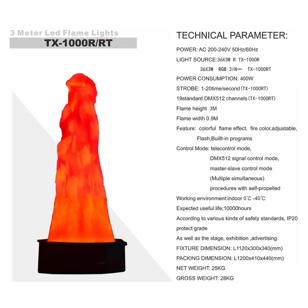 Mesin api api efek api khusus mesin api api api api kain sutra 3 Meter LED merah untuk pertunjukan Bar klub malam