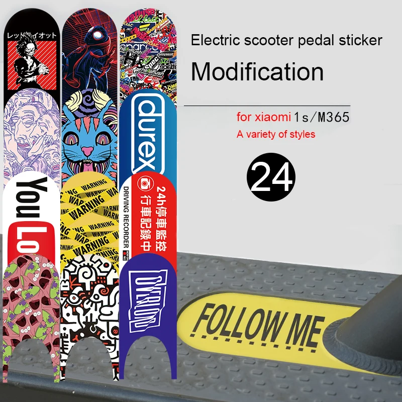 Para xiaomi M365 1S Scooter Eléctrico pegatina personalizada para reposapiés modificación varios estilos elegir PVC impermeable